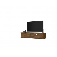 Manhattan Comfort 227BMC9 Liberty 42.28 Mid-Century Modern Floating Entertainment Center with 2 Shelves in Rustic Brown